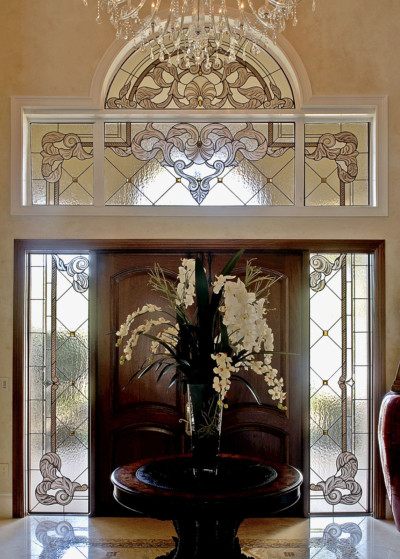 Traditional Painted Stain Glass Entrance