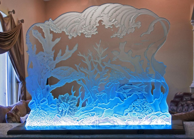 Decorative Glass Panels, Decorative Glass Panels &#8211; LED illuminated Etched Glass Art