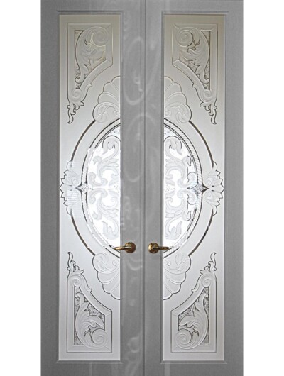 Custom Etched Frosted Glass Doors