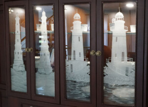 Etched Glass Cabinet Door w/ Frosted Glass Look