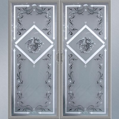 Etched Glass Shower Doors