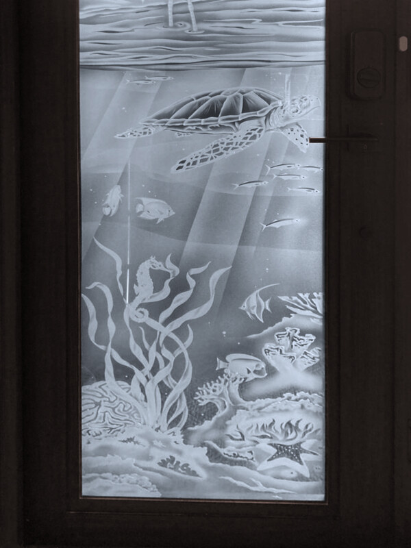Sandblasted Glass Door Panel